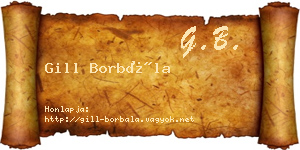 Gill Borbála névjegykártya